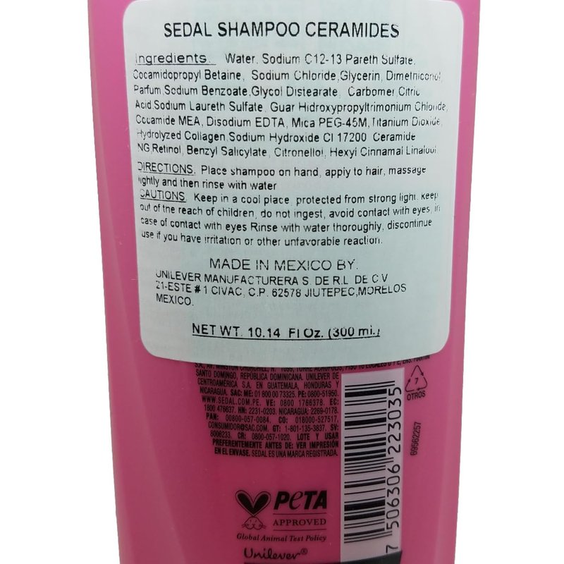 Sedal Ceramidas Shampoo - Nourishing Hair Care for Dry, Damaged Hair | 12 oz