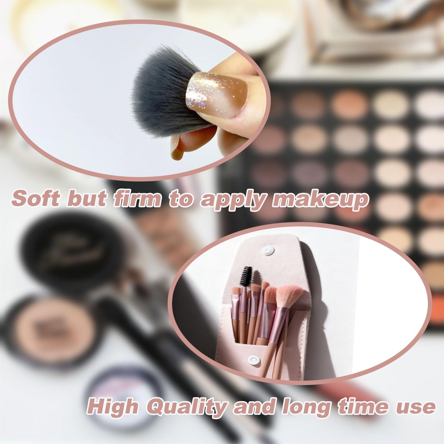 20 Sets Makeup Brush Set Bulk Brushes Bag Mini Face Make up Brushes Brushes Bag for Makeup Party Favors Wedding Bridal Shower Favors Bridesmaid Gift Bachelorette Party Gift (Ivory Beige)