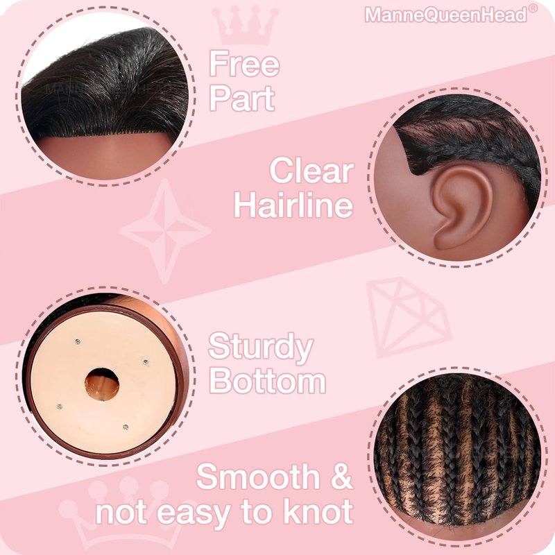 Mannequin Head - 16'' Human Hair Cosmetology Manikin Doll for Braiding & Styling | Tripod Included