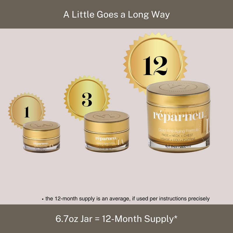 InfiniteAloe réparneu Gold Anti-Aging Formula, Neck Firming, Face Tightening, Anti Wrinkle Face Cream - Organic Aloe Powered with Collagen, Peptides & Retinyl - 0.5oz Jar