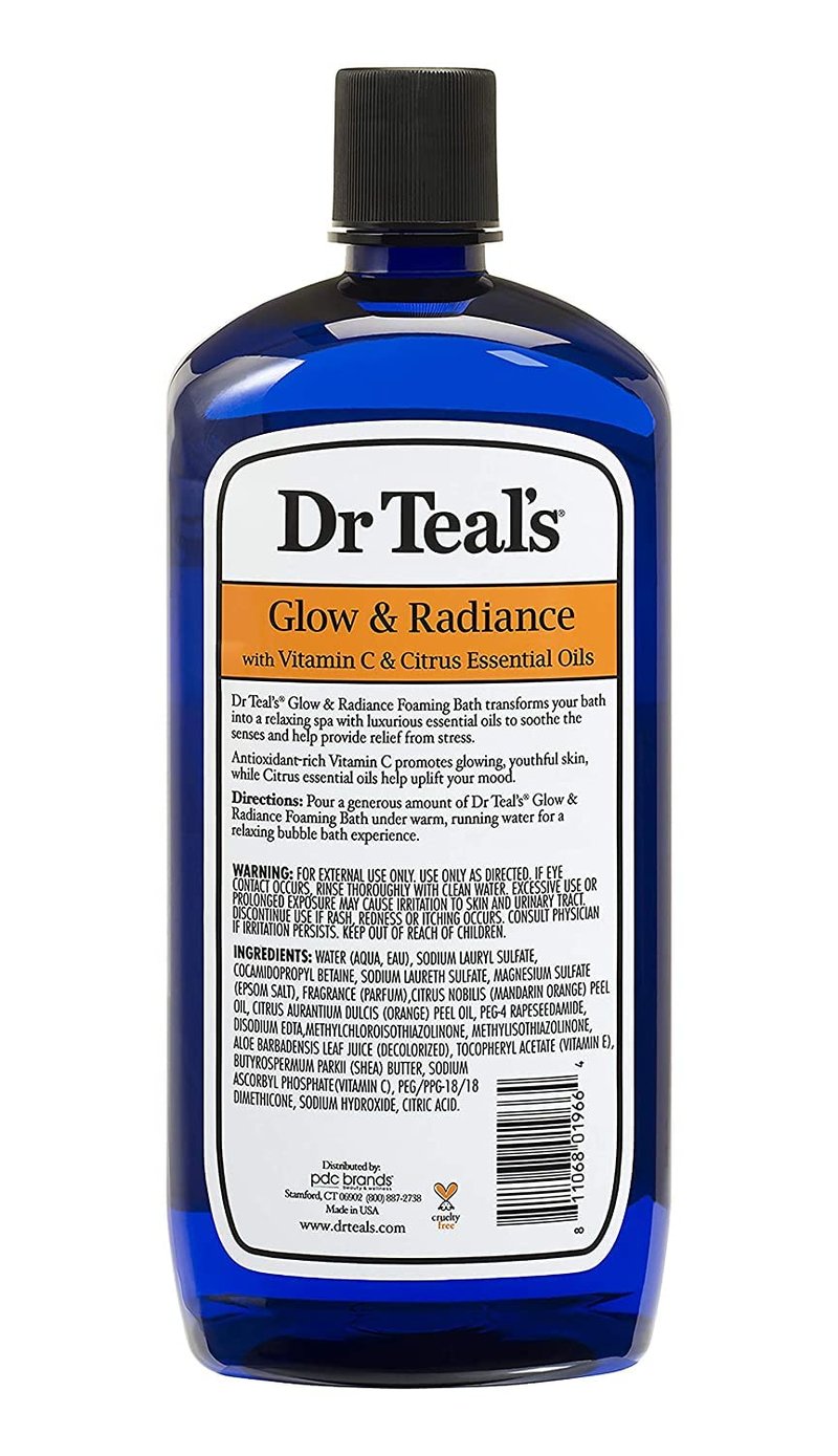 Dr. Teal's Pure Epsom Salt Foaming Bath Gift Set (2 Pack, 34 oz ea.) - Restore & Replenish Pink Himalayan and Glow & Radiance with Vitamin C & Citrus Essential Oils - Long Lasting Bubbles Nourish Skin