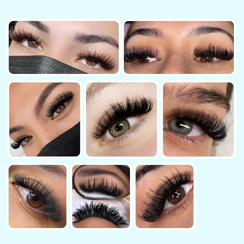 Classic Volume Eyelash Extensions - 0.05mm C Curl Soft Individual Lashes | 9mm Length, 16 Rows for Professionals