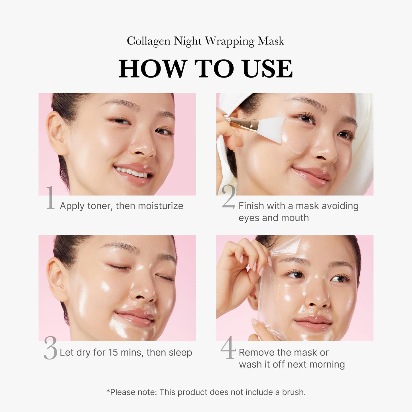 medicube Korean Viral Duo for Glass Glow Skin: Zero Pore Pads 2.0 and Collagen Overnight Wrapping Peel Off Facial Mask Pack and Jelly Brush, Gifts for Women, Skin Care Set