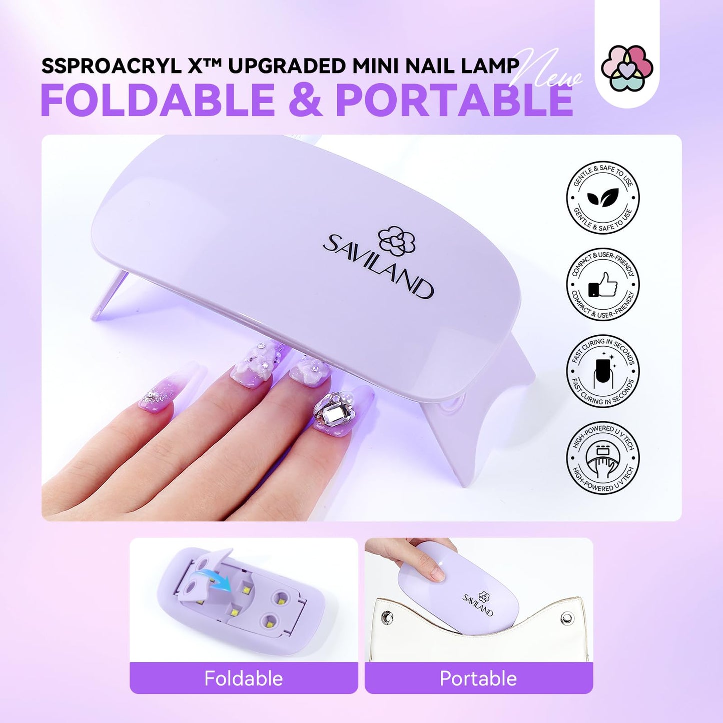 Saviland Acrylic Nail Kit with Drill and U V Light – Clear White Pink Acrylic Powder Black Red White Gel Nail Polish Nail Tools for Nail Art Gel Nails DIY