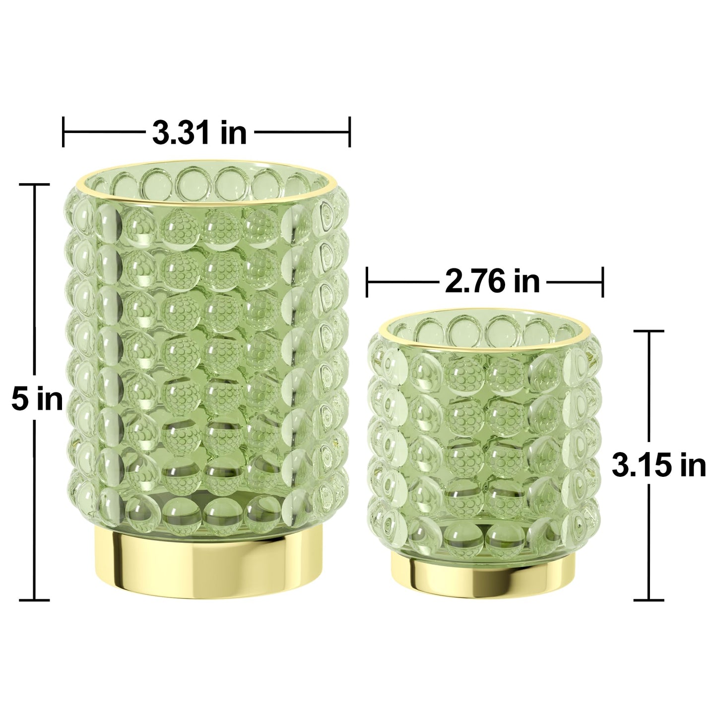 AZeeKMon Makeup Brush Holder Organizer, Clear Green Cosmetic Glass Storage Holder, Vintage Crystal Bubble Gold Make Up Brush Cup Pen Pencil Holder