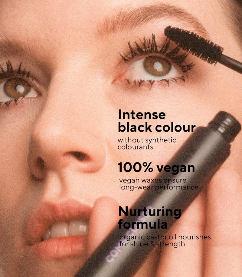 MADARA Organic Skincare | Come Closer Infinite Lash Mascara – Lengthens And Defines, Peptide-infused Formula, Without Synthetic Colourants, Jet-black Color, Ecocert Certified - 0.2oz