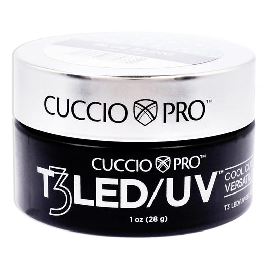 Cuccio Pro T3 LED/UV Cool Cure Gel - 1 Oz Blue Bling - Flexible, Fast-Curing, High Shine