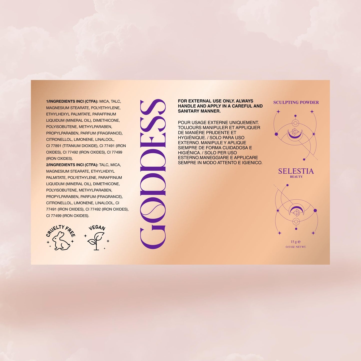 SELESTIA BEAUTY Goddess Contour Powder – Matte Sculpting Contour Makeup – Easy-to-Blend, Suitable for Various Skin Tones, 0.53 oz