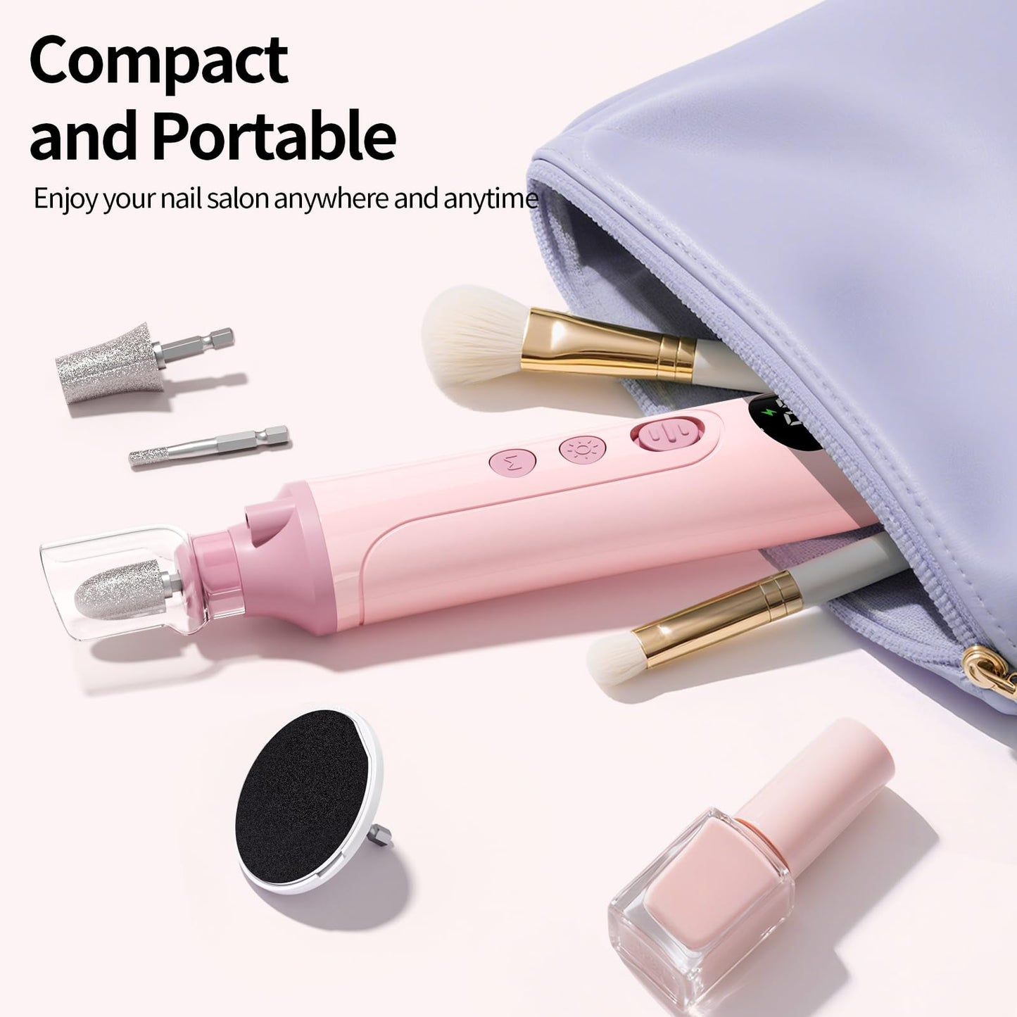 Ccigedy Cordless Electric Toe Nail Grinder for Thick Toenails with LCD Lamp