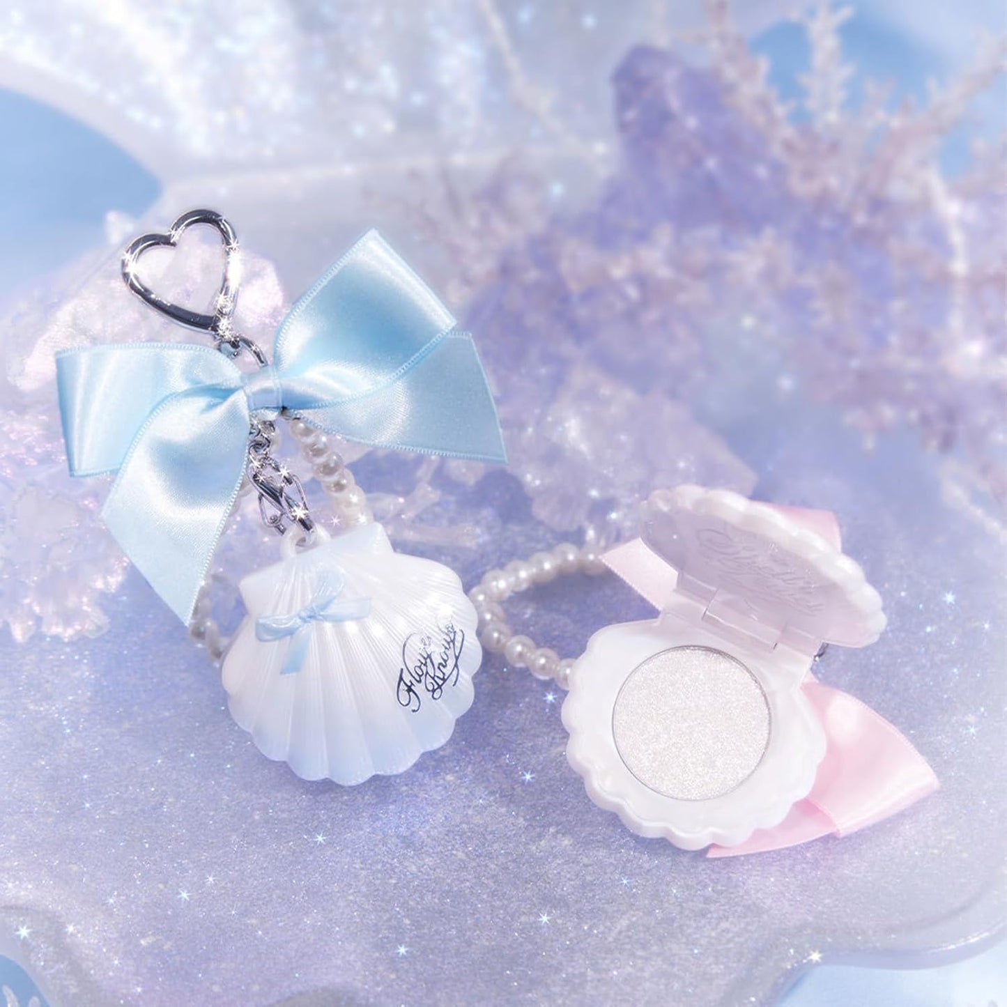 Highlighter Balm - Flower Knows Shell's Jewel for Natural Glow Finish | Long-Lasting Blue Tears