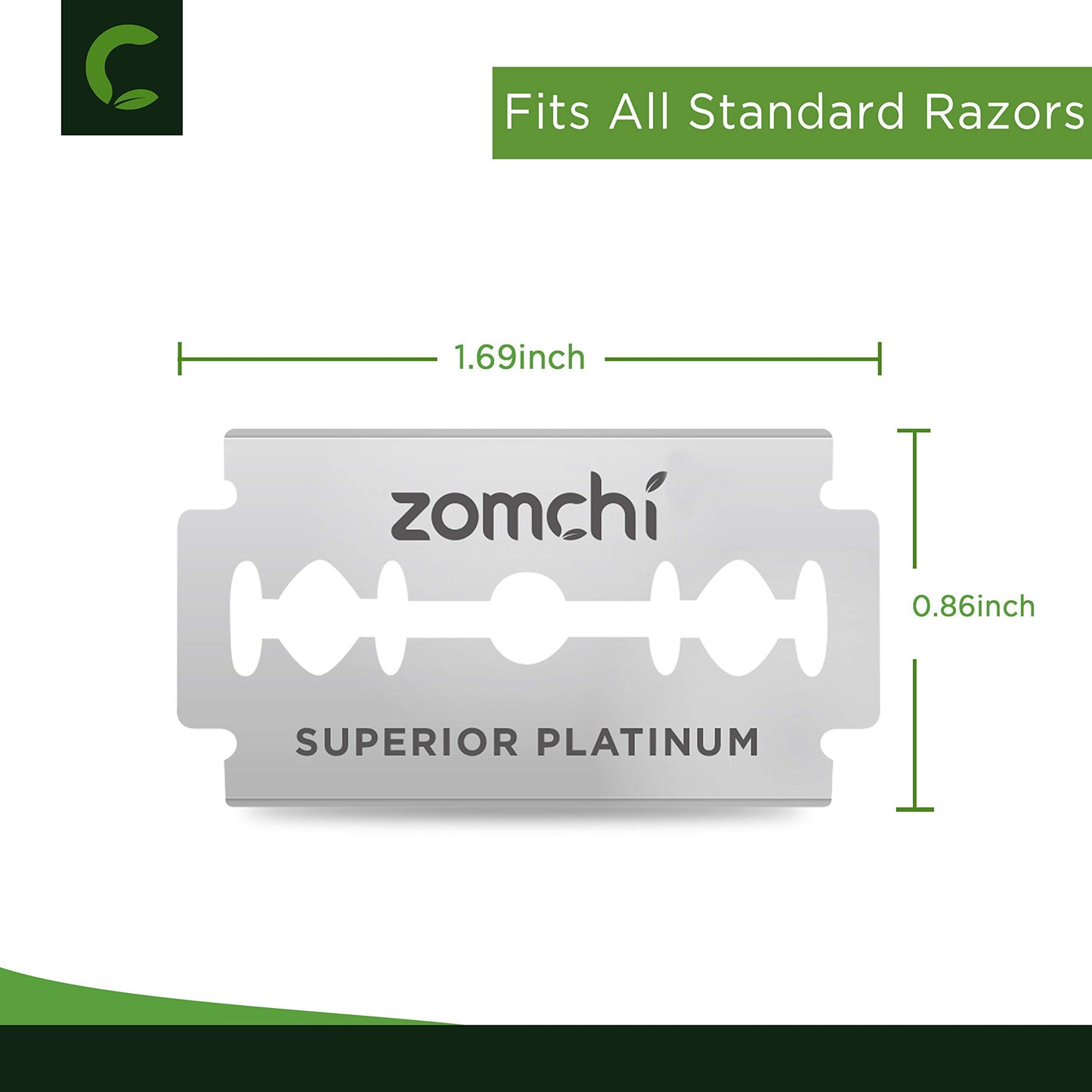 Black Razors for Men or Women+100 Counts Safety Razor Blades