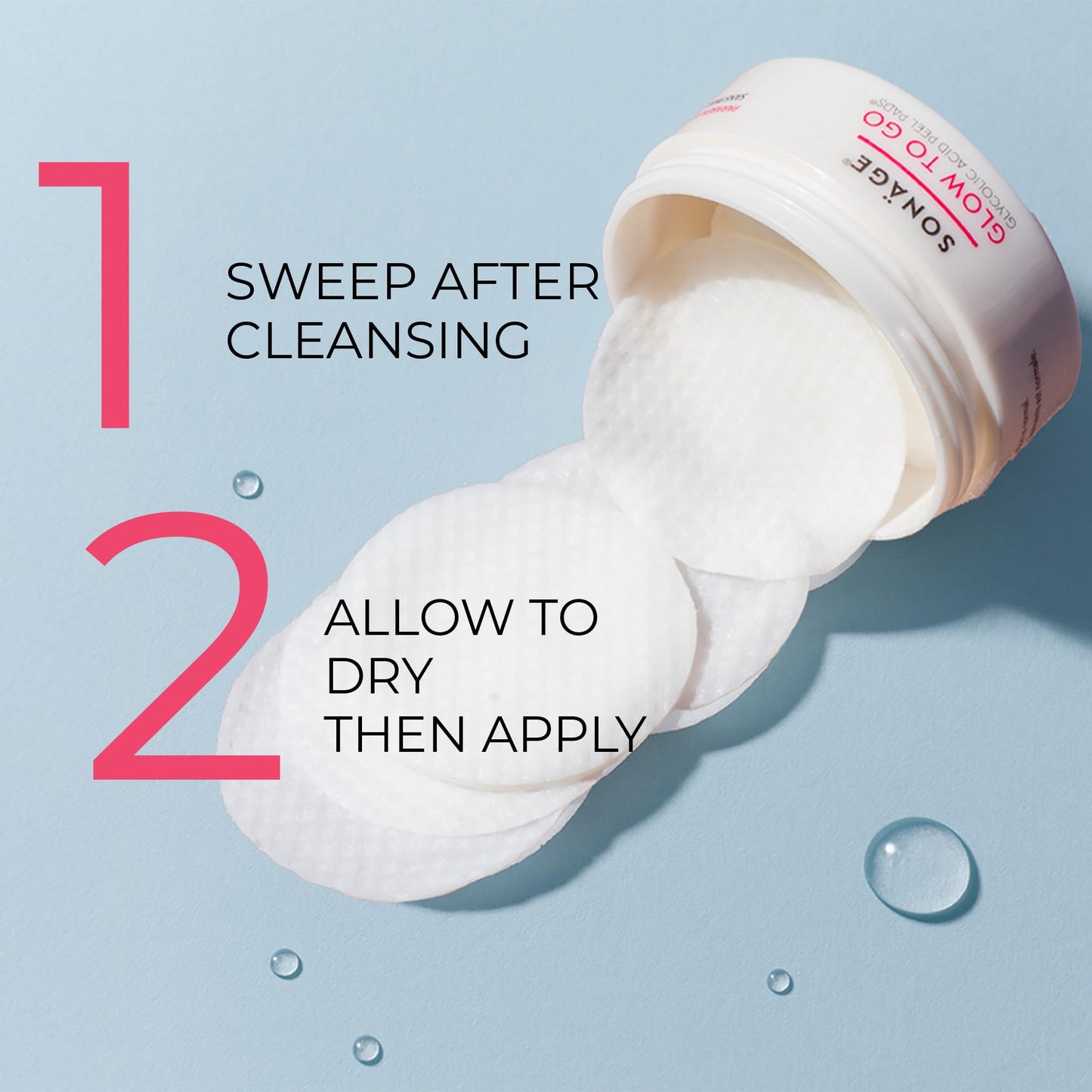 Sonage Glow To Go Glycolic Acid Peel Pads For Face & Body, Professional Strength Exfoliation and Resurfacing AHA Pads That Helps Even Skin Tone, Pore Size, Brighten & Smooths Complexion