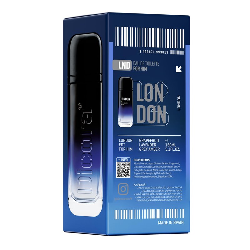 Dicora Urban Fit London Cologne for Men - Notes of Grapefruit, Sea Notes, Lavender, Laurel Leaves, White Moss, and Grey Amber - 5.07 oz EDT Spray