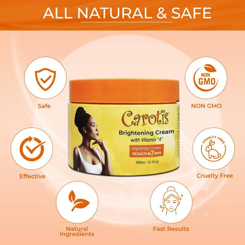 CAROTÏS, Skin Brightening Cream – 300ml / 10.14fl oz – 7 Day Night Cream for Uneven Skin Tone, with Vitamin A (Pack of 2)