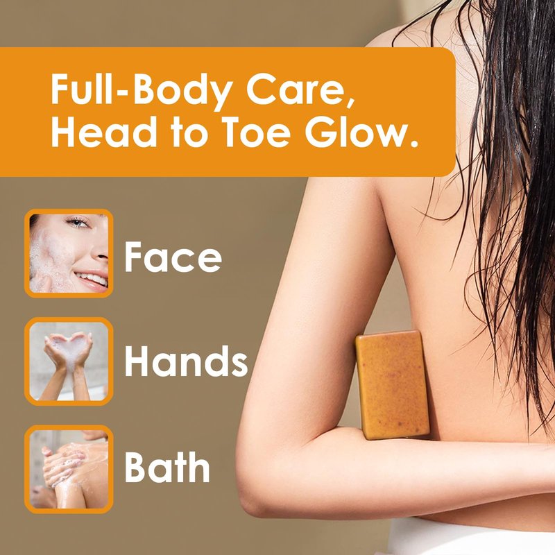 Turmeric Wash and Care Kit – Turmeric Face Wash with Brush, Exfoliating Facial Pads, Turmeric Oil and Cleansing Soap Bars– Jabon de Curcuma, Natural Skincare for Face & Body (3PC Set, Count, 4)