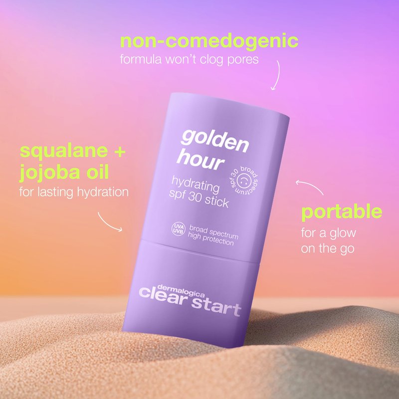 Dermalogica Clear Start Golden Hour Hydrating SPF 30 Stick, Shimmer Sunscreen - Hydrating and Pore Clearing, 0.68 oz