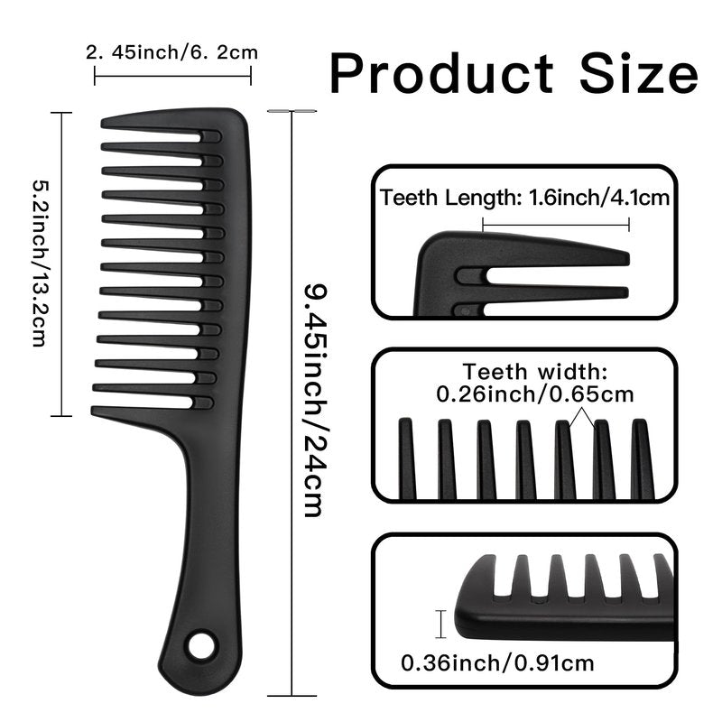 Wide Tooth comb, Large Detangling Comb for Women and Men, Durable Styling Brush for Curly, Long, Wet Hair Types - Professional Hair Care.