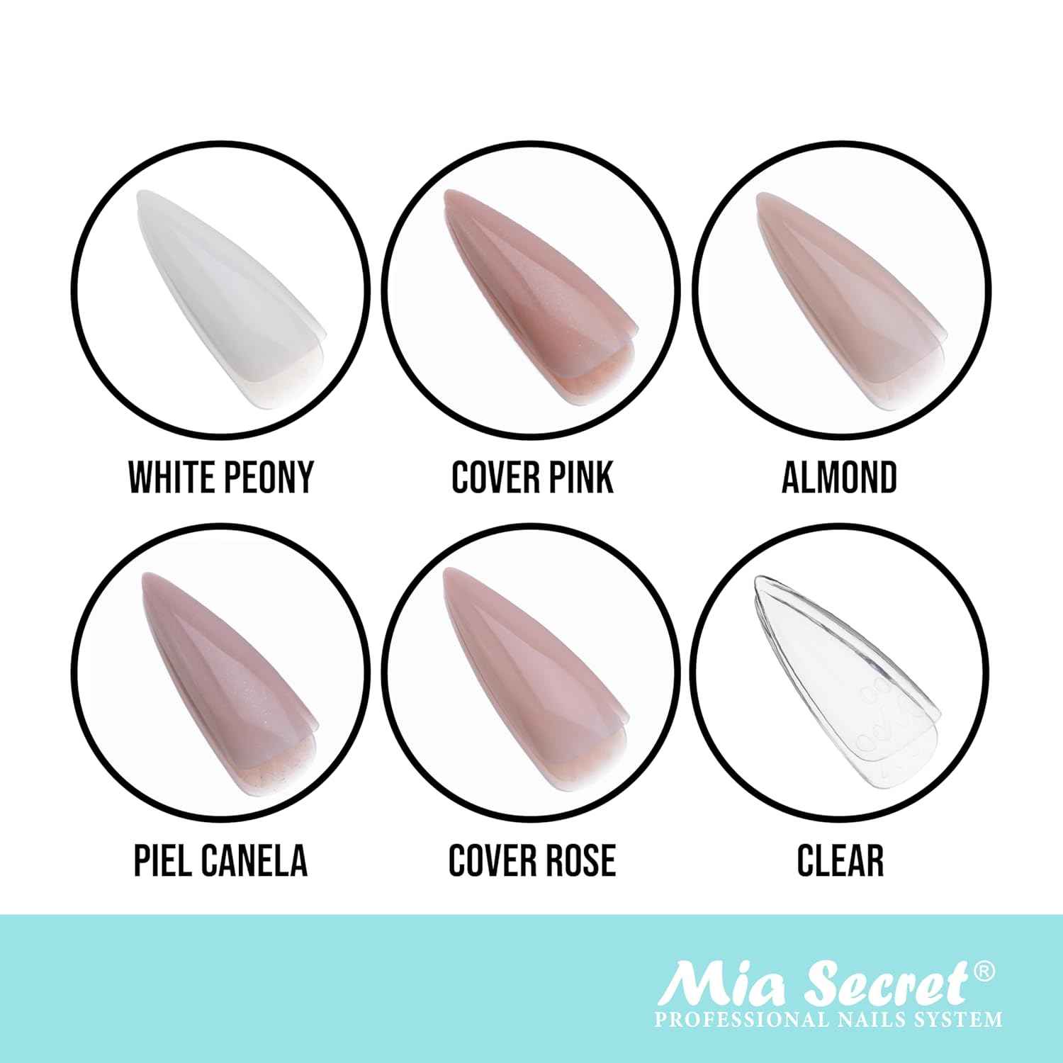 Clear Soft Gel Nail Tips - Mia Secret Stiletto 504 Tips for Salon & DIY Use