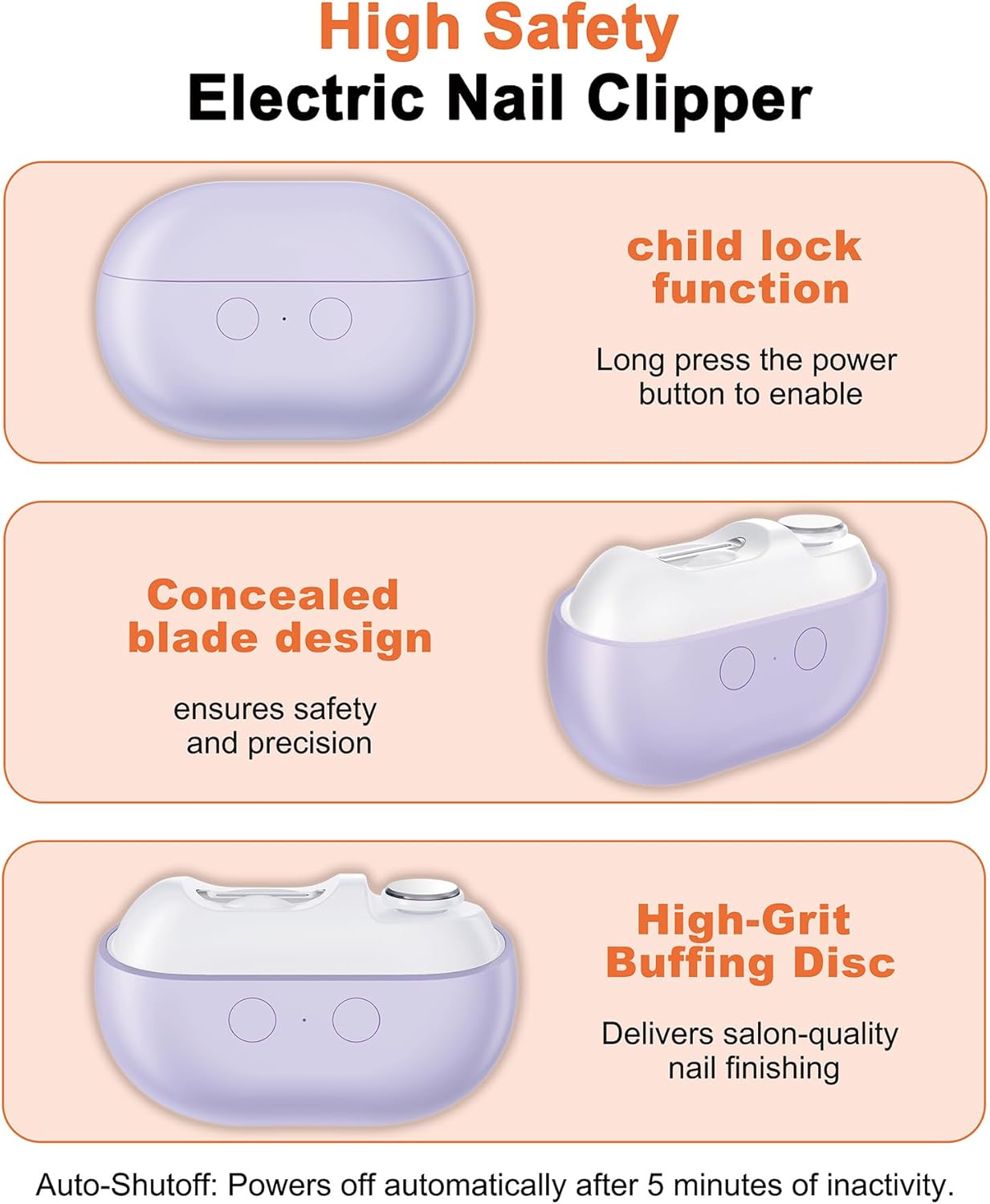 2-in-1 Electric Nail Clipper & Trimmer with LED Light - Dual Speed for All Ages (M8-Pink)