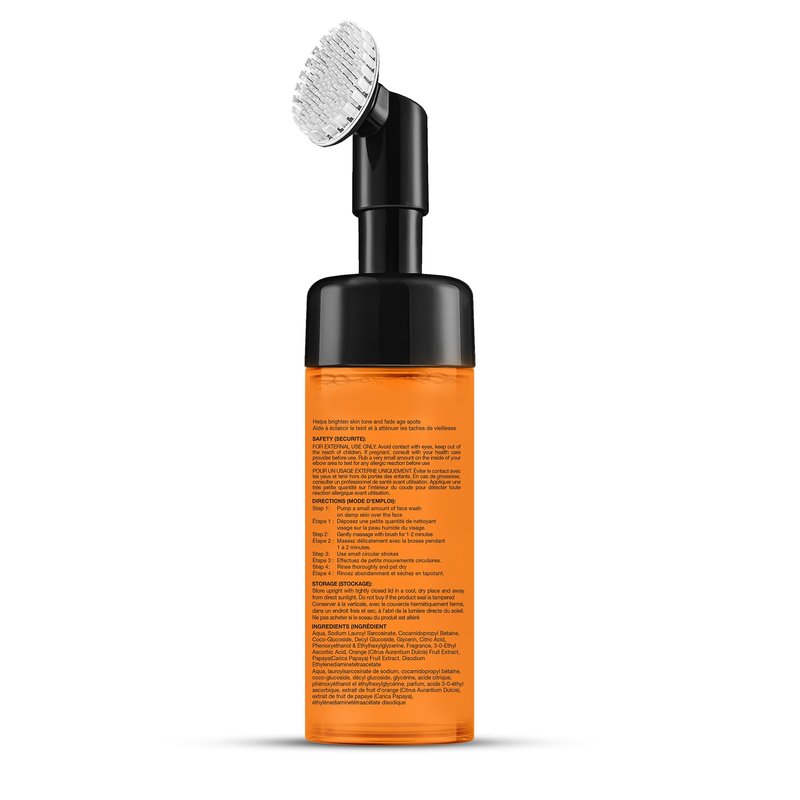 Botanic Hearth Vitamin C Foaming Face Wash With Papaya & Orange | Extracts Built|In Silicone Brush | For Cleansing & Glowing Skin | Paraben & Sulphate Free | Face Cleanser For Women & Men | 5.1 Fl Oz