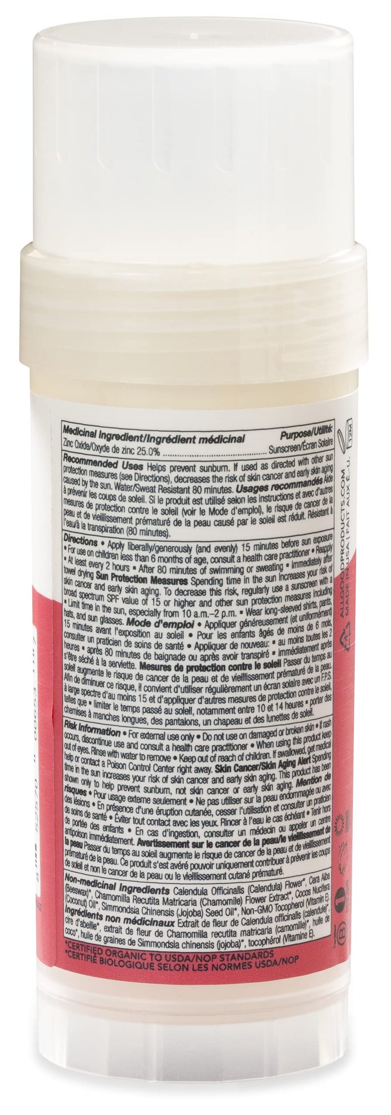 All Good Baby & Kids Mineral Sunscreen Butter Stick for Face, Nose, Ears - UVA/UVB Broad Spectrum SPF 50, Coral Reef Friendly, Water Resistant, Zinc Oxide, Coconut Oil, Beeswax, Vitamin E (2.75 oz)