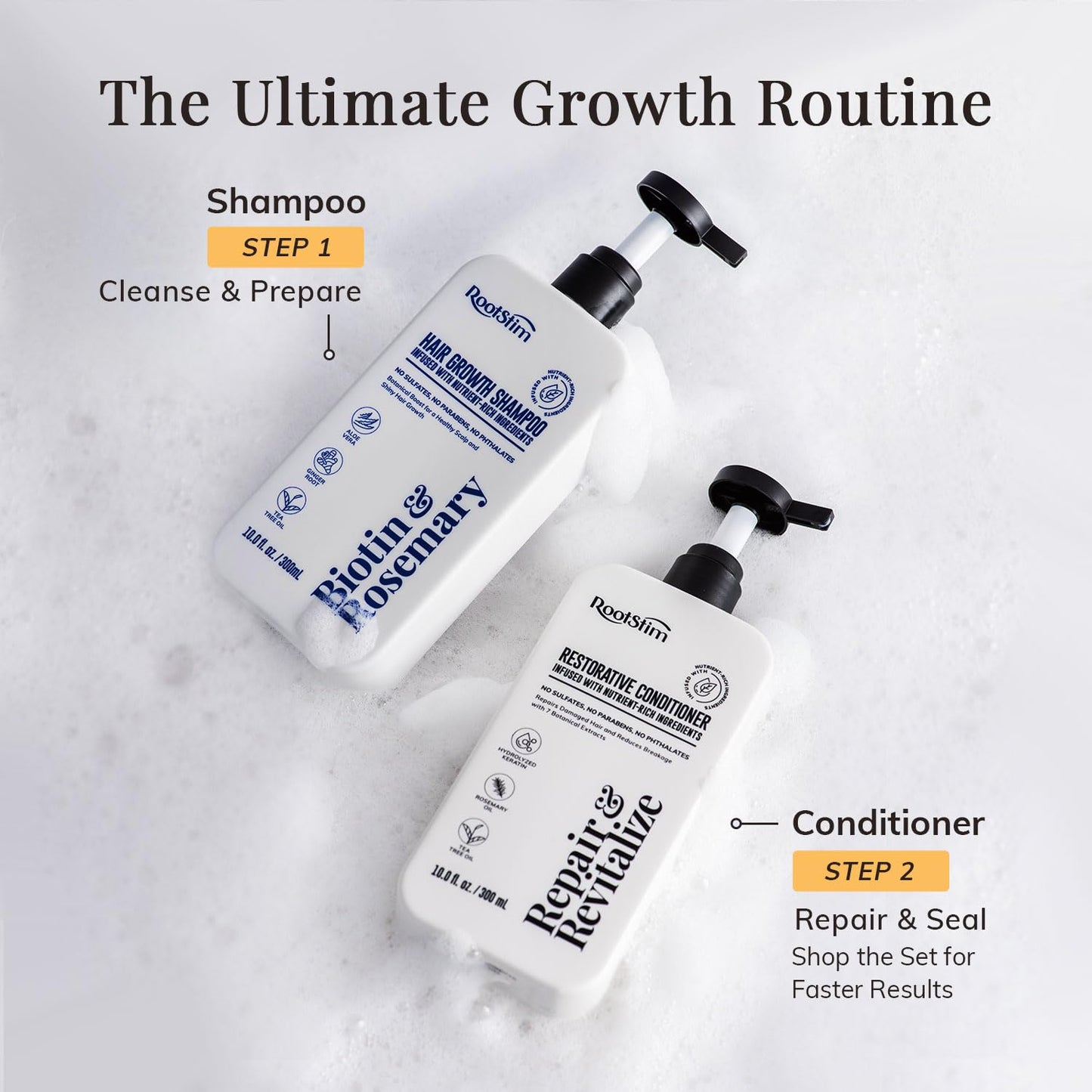 Biotin & Rosemary Shampoo for Hair Growth - Natural Thinning Hair Treatment | Sulfate-Free 10 fl oz