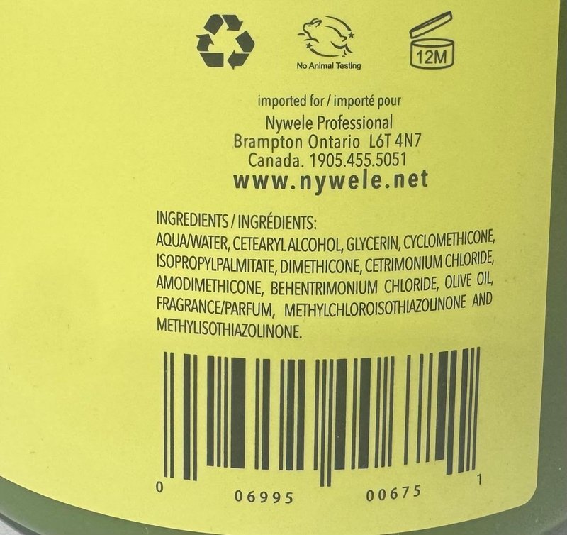 Nywele Restorative Hair Mask, 16.9 oz (500 ml) with Olive Oil - Moisturizing