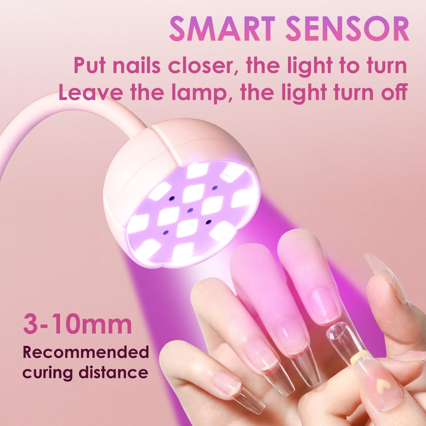 BORNBYME UV Nail Lamp for Gel Nails, 36W UV Nail Light Gooseneck Rechargeable with 4 Time Setting & Smart Auto Sensor for Nail Salon Home Use Lamp