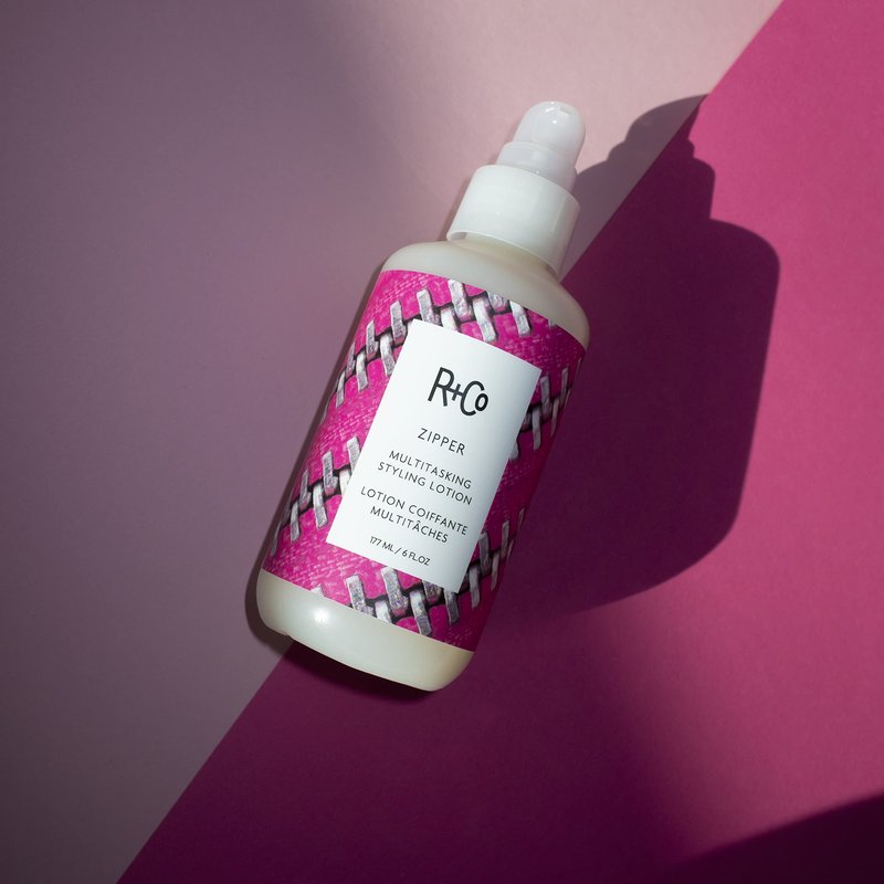 R+Co Zipper Multitasking Styling Lotion – Styling Lotion for Frizz Control, Shine & Flexible Hold – Adds Texture, Softness & Control for All Hair Types – Vegan & Cruelty-Free – 6 oz