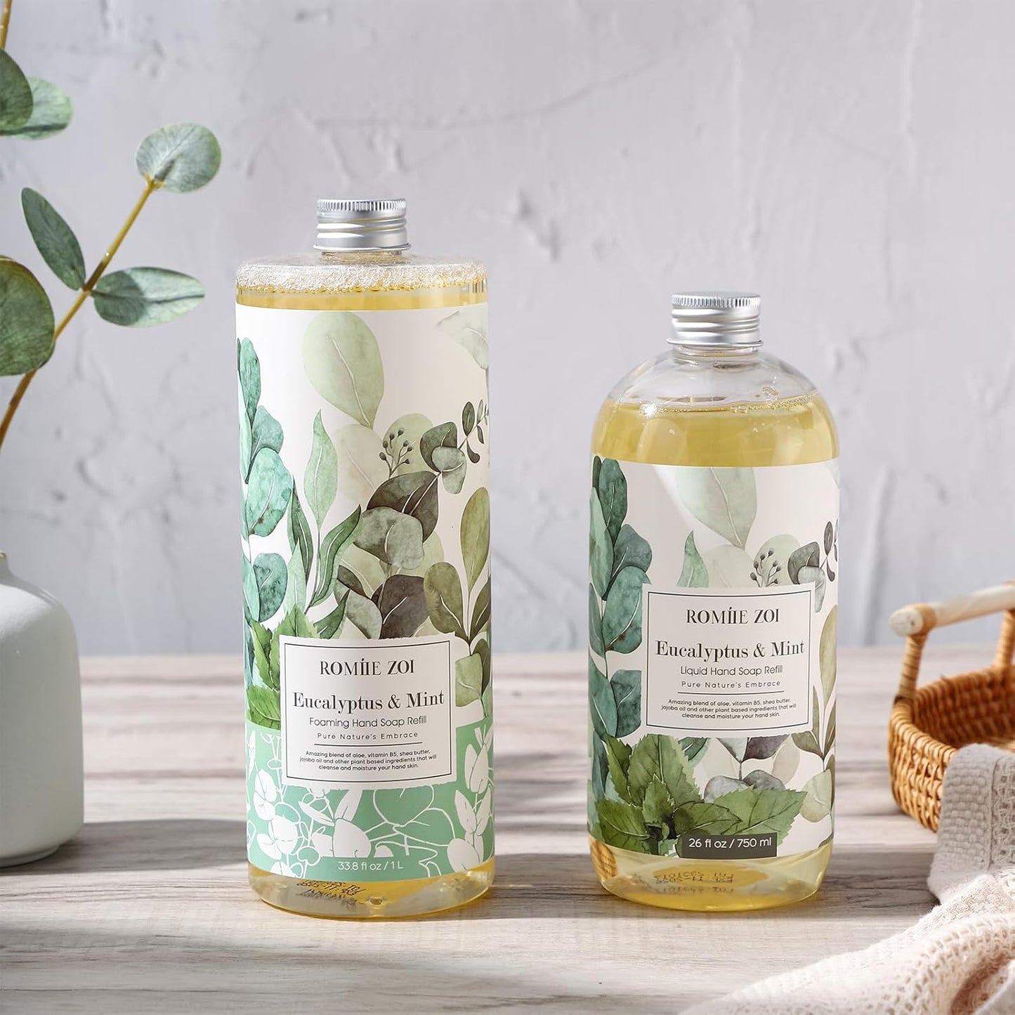 Tomato Vine Foaming Hand Soap Refill Set – 3 Pack (33.8 Fl Oz Each) – Chemical-Free & Moisturizing with Refillable Dispenser for Kitchen & Bathroom