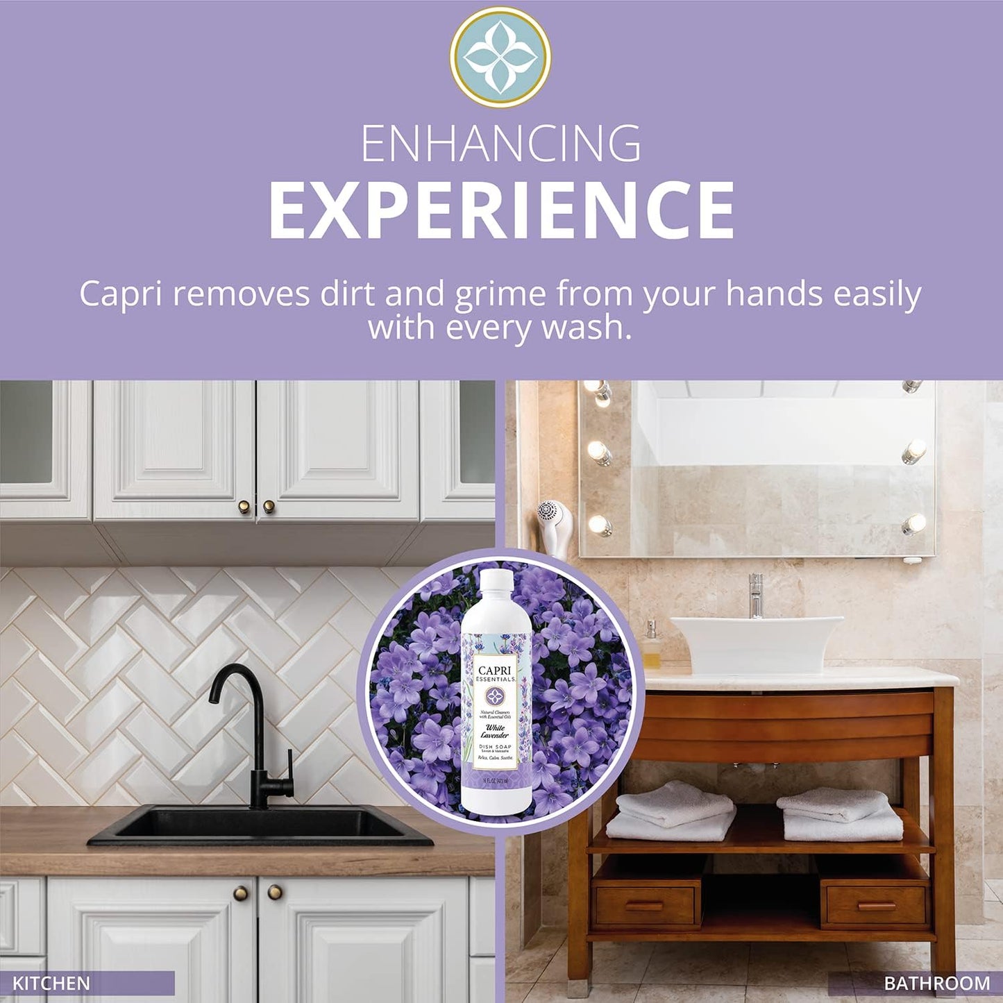 Natural Lavender Hand Soap - Plant-Based Aromatic Liquid Cleanser (16 FL Oz, 3 Pack)