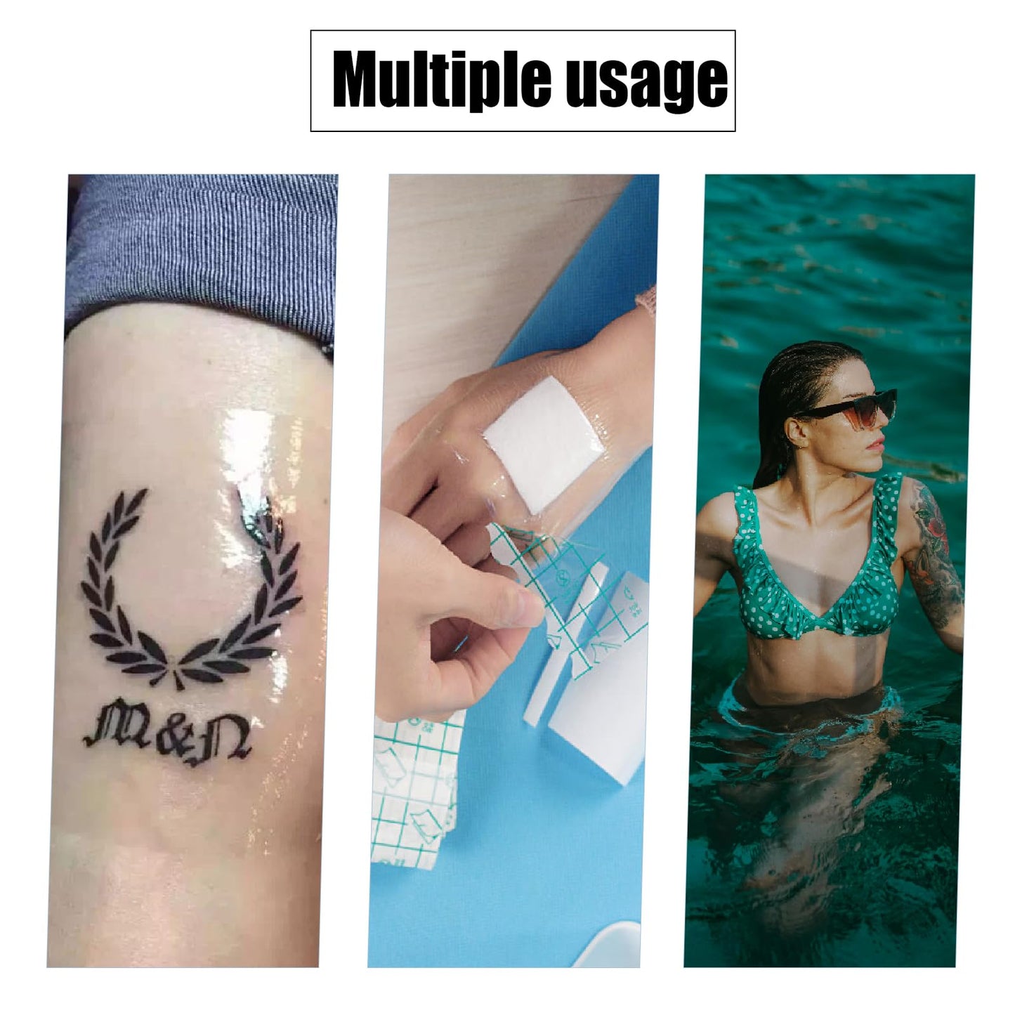 10 Yard Tattoo Aftercare Bandage - SOTICA 2 Rolls Second Skin Tattoo Bandages Tattoo Cover (4 inch, 6 inch Wide) Waterproof Tattoo Wraps for Healing Tattoo Cover for Swimming Tattoo Film for Shower