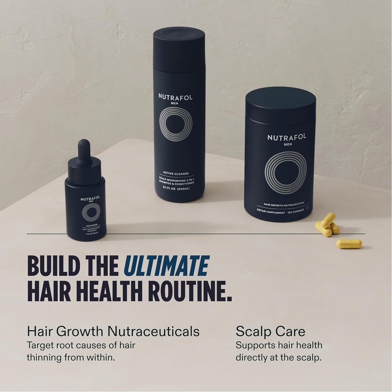 Nutrafol Men's Hair Growth Supplements - Clinically Tested for Thicker Hair & Scalp Coverage | 1 Month Supply