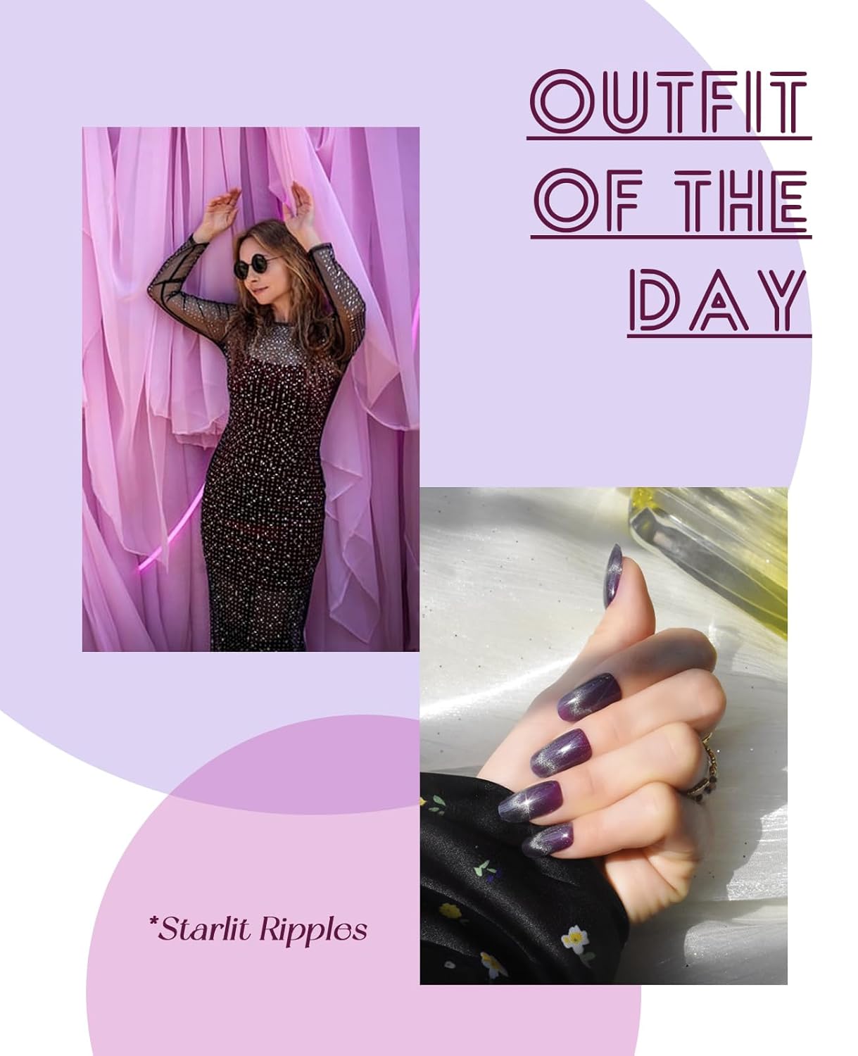 Semi Cured Gel Nail Strip Starter Kit - 60 Nail Stickers, UV Lamp & Tools for Salon Quality Christmas Nails