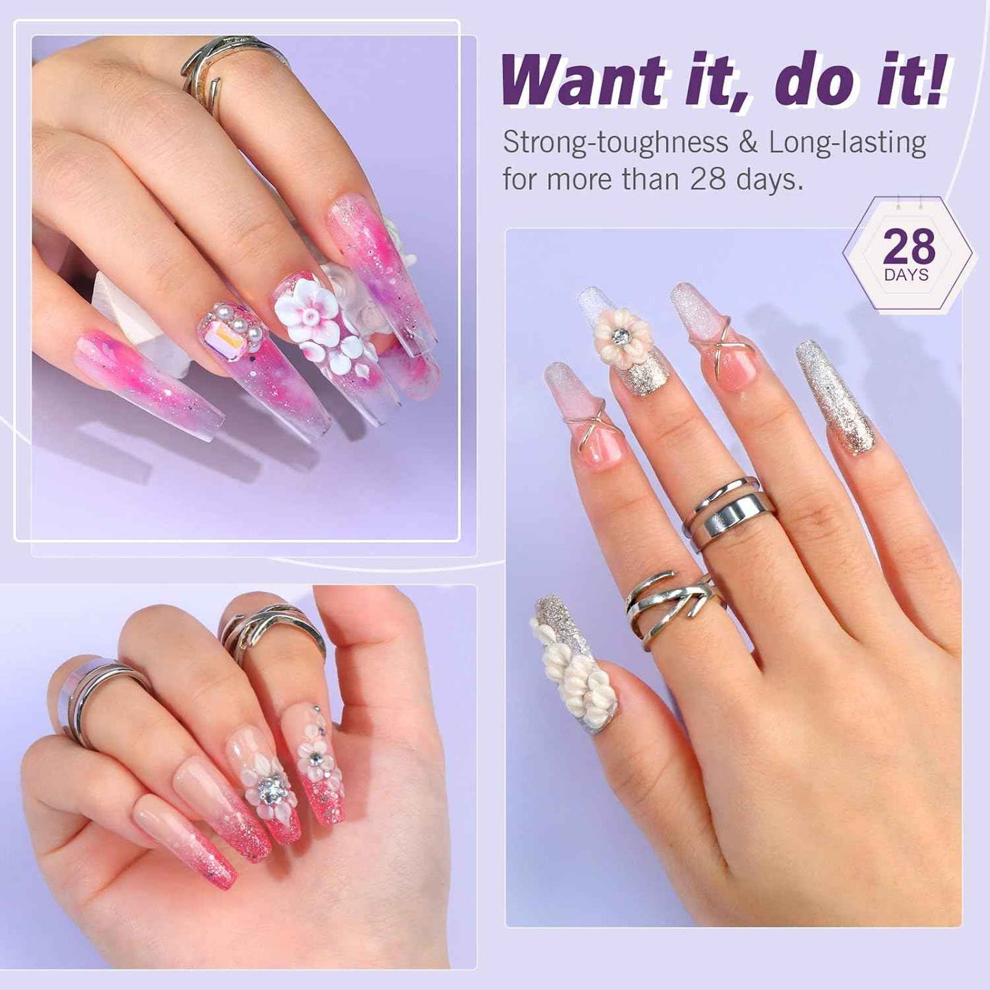 Acrylic Nail Kit Set - Complete Nail Art Supplies for DIY Manicure & Pedicure