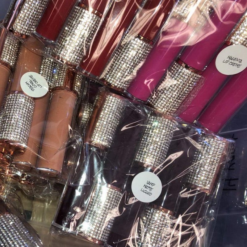 AJLTPA 10 Pack Diamond Lip Gloss Wand Tubes, 5ml Empty Containers, Lip Balm Bottles with Rubber Stoppers for Cosmetic Business (Crystal Rhinestone)