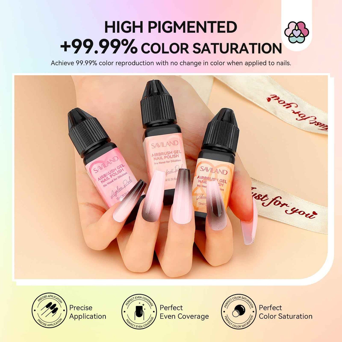 SAVILAND Airbrush Gel Nail Polish: 36 Colors No Need for Dilution Gel Polish Airbrush Paint for Nail Diluted High Pigmented for Acrylic French Gradients Cat Eye Paint Home Salon DIY Christmas Gift