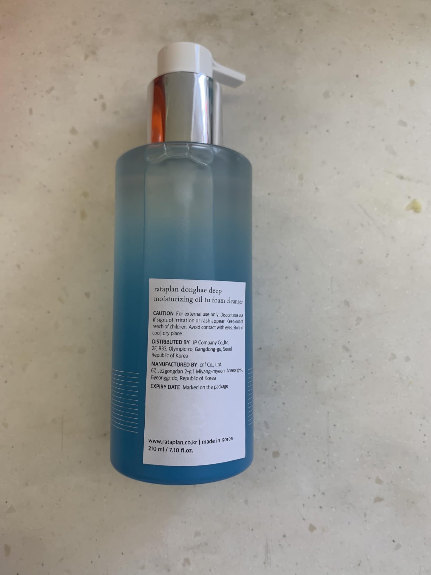 RATAPLAN Donghae deep moisturizing oil to foam cleanser - Double Cleanser, Daily Makeup Blackhead Remover, Oil Cleanser for Face, Korean Facial Cleanser, Korean Skincare 7.10 fl oz
