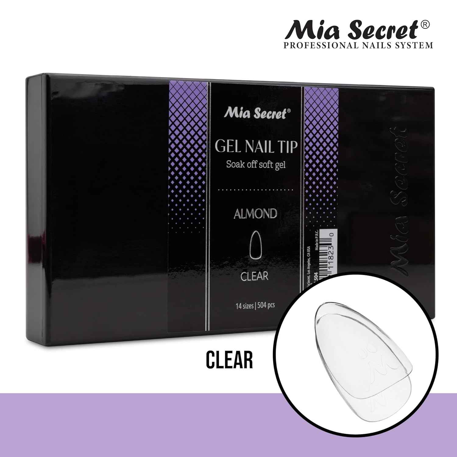 Clear Soft Gel Nail Tips - Mia Secret Stiletto 504 Tips for Salon & DIY Use