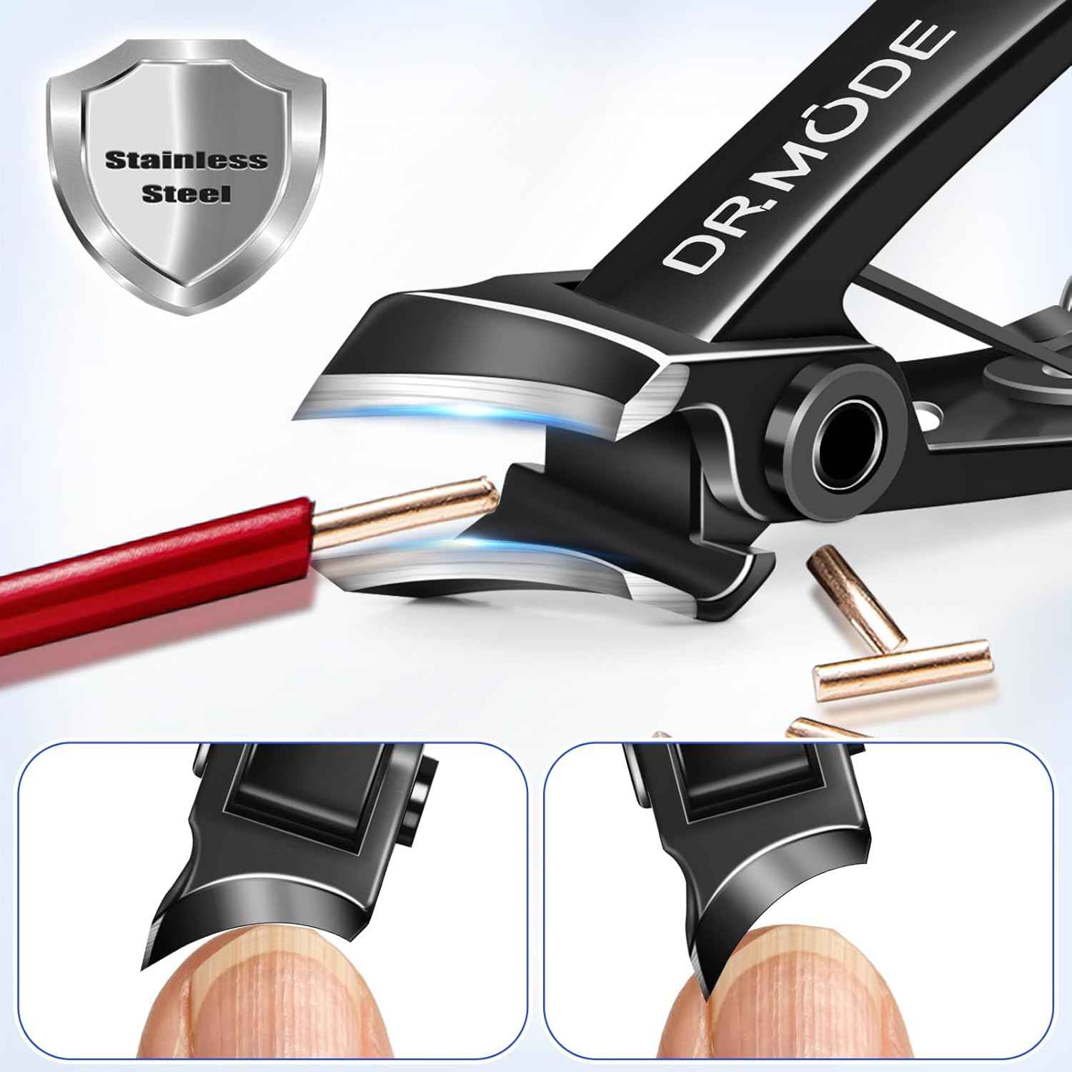 Heavy-Duty Toenail Clippers for Thick Nails - Wide Jaw, Slanted Design for Seniors & Men