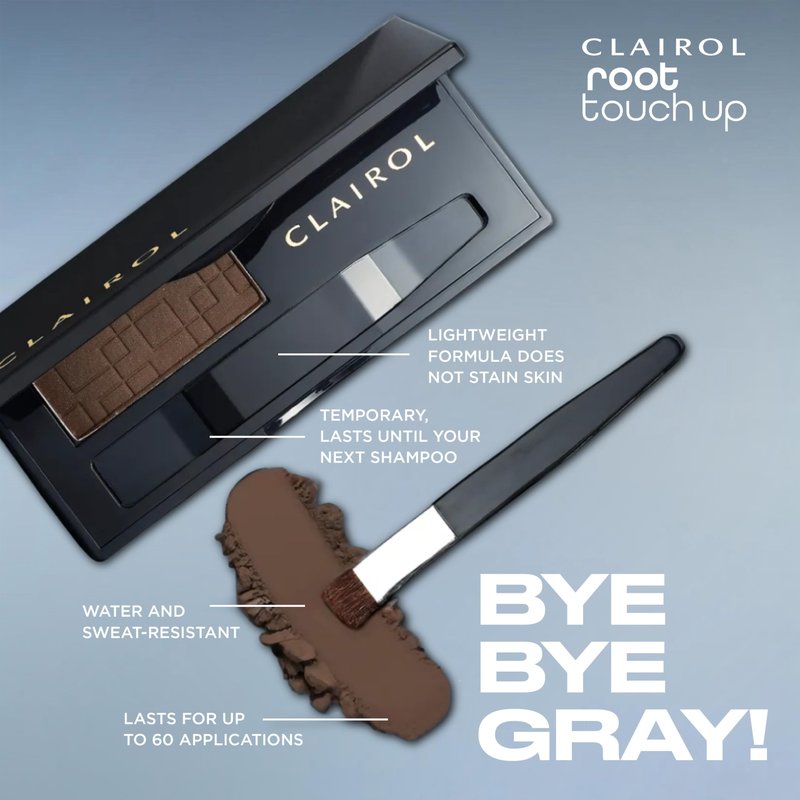 Clairol Root Touch-Up Temporary Concealing Powder, Light Brown Hair Color | Ammonia Free | Instantly Cover Roots + Define Eyebrows | On-the-Go Compact with Mirror and Application Brush | Pack of 3