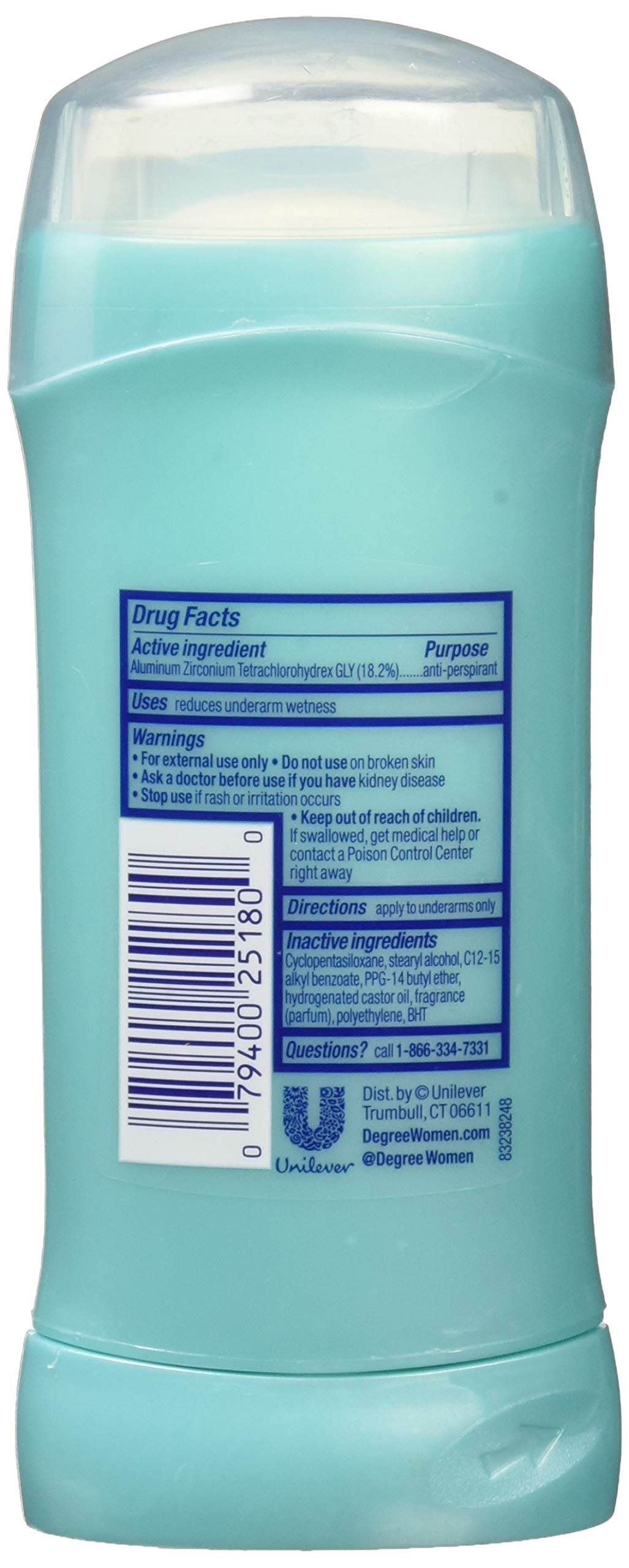 Degree Sheer Powder Antiperspirant Deodorant Stick, 2.6 oz (Pack of 4)