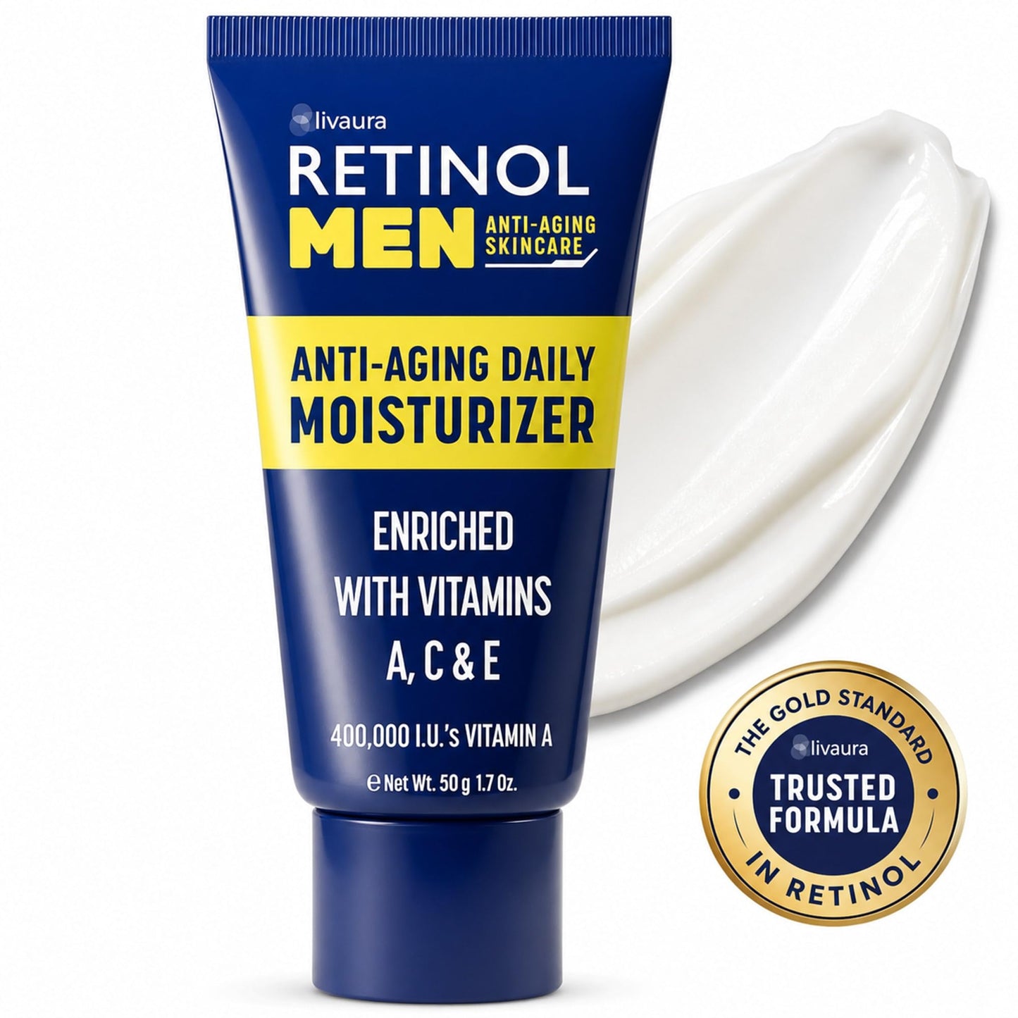 LIVAURA Retinol Men’s Face Moisturizer – Hydrating Face Cream & Faces Lotion for Men, Anti Aging Moisturizers for Dry Skin, Lightweight Facial Moisturizer for Daily Skin Care, Sensitive Skins