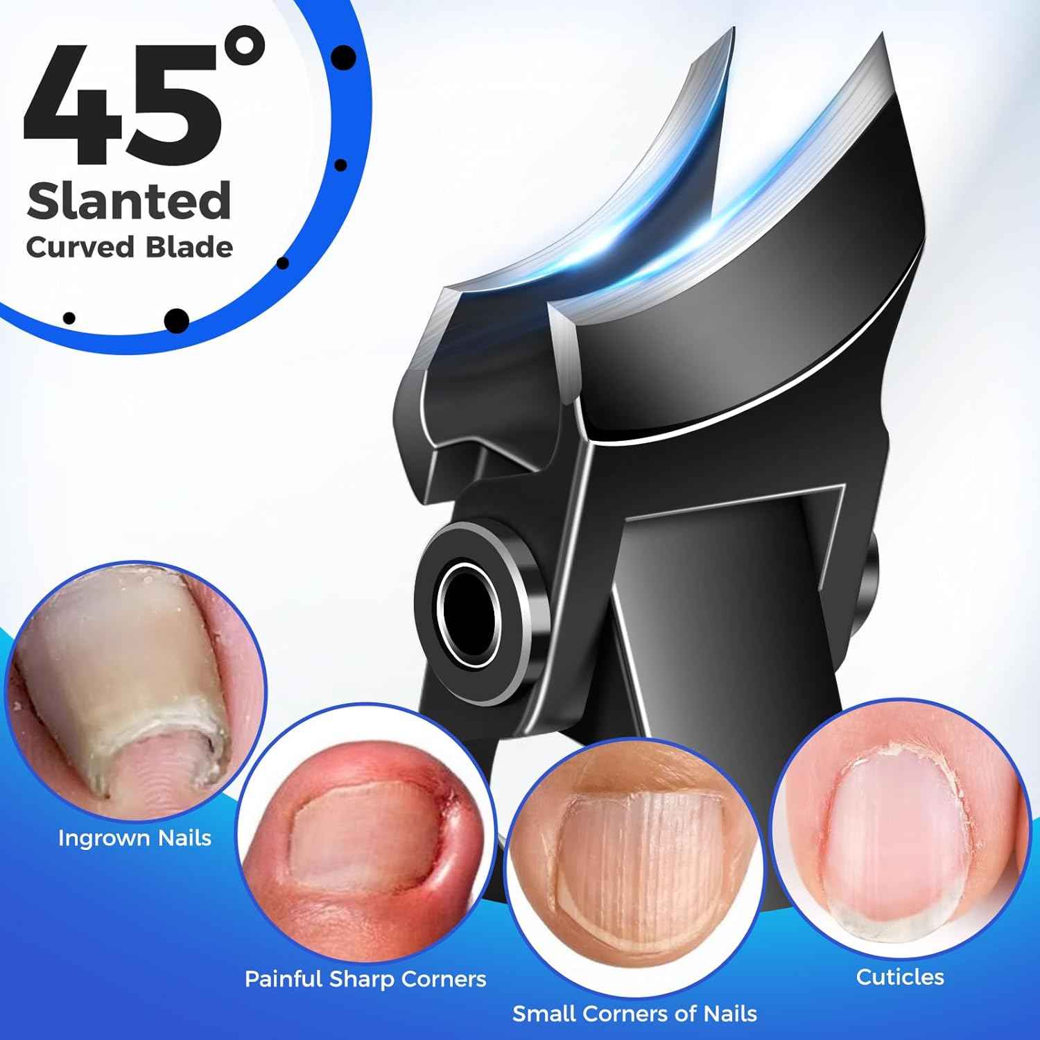 Heavy-Duty Nail Clippers for Thick Nails - Angled Toe & Ingrown Nail Trimmers for Men