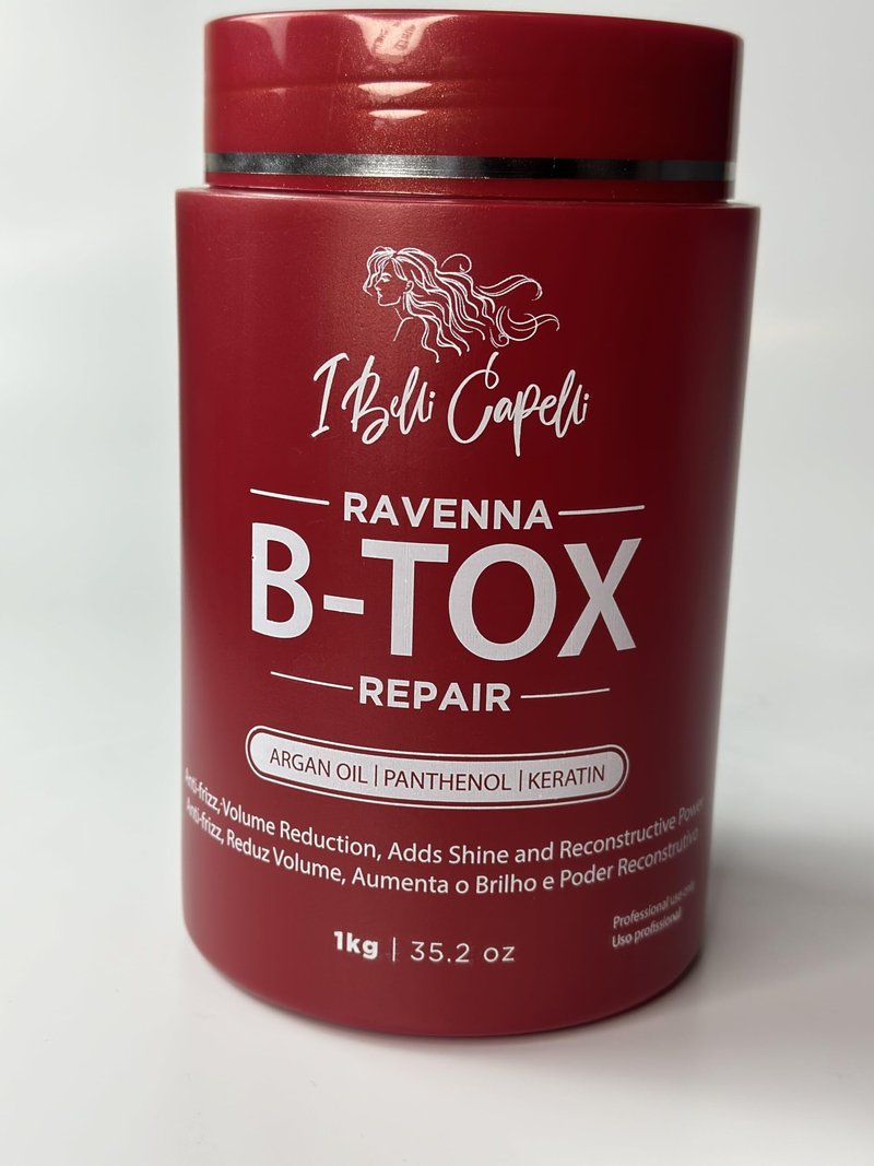 I Belli Capelli Ravenna Repair Hair B-tox -Cirugia Capilar para el Cabello, Formaldehyde-Free- B-tox Capilar Para El Cabello, Long Lasting Anti-Frizz, Smoothing, Btox Hair Treatment 35.2 oz(1kg)