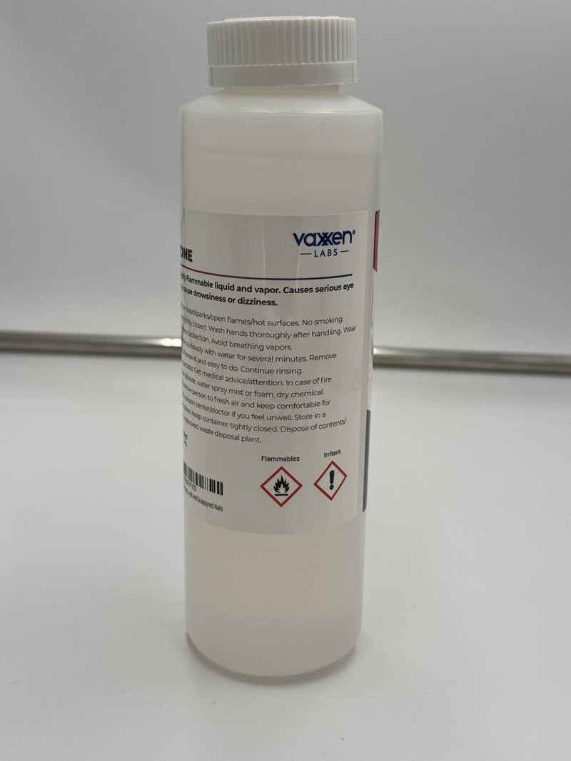 Vaxxen Labs 100% Pure Acetone (16 Fl/Oz) 2 Pack - Made in USA, Professional Strength Nail Polish Remover for Nail Polish, Gels, Acrylic, Sculptured Nails & Art Fimo