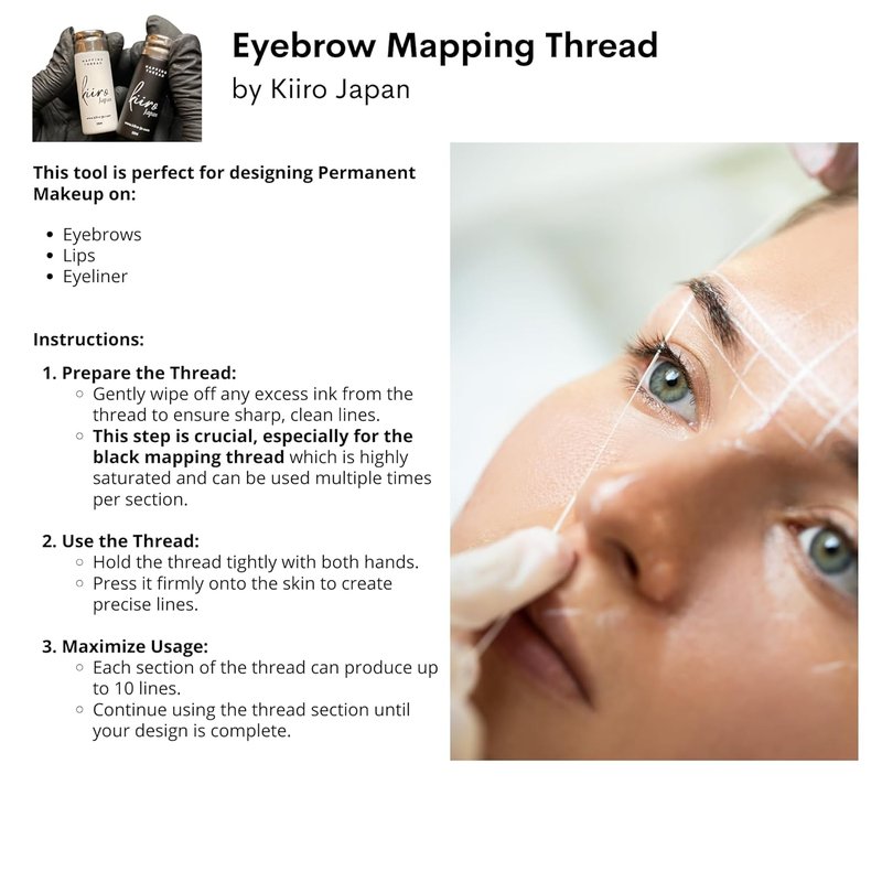 Premium Brow Mapping String - Effortless Eyebrow Mapping Tool | 4 Pack, 459.3 FT, White