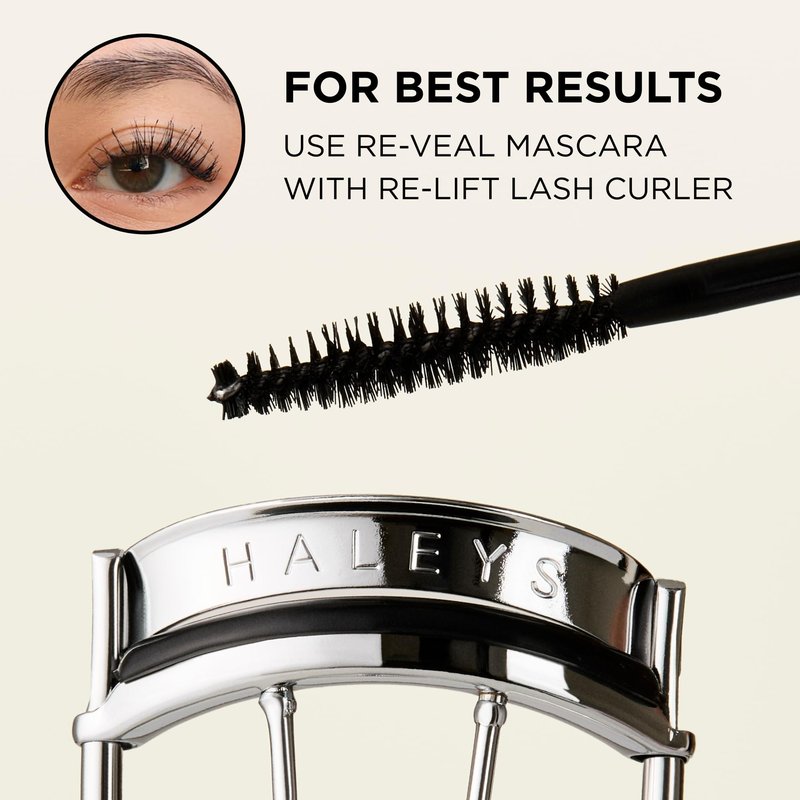 HALEYS Re-veal Lash Extension Mascara – Lengthening, Curling, Defining Black Mascara for Short and Straight Lashes – Smudge Proof, Non-Clumping, No-Flake Formula for Fuller, Longer Lashes