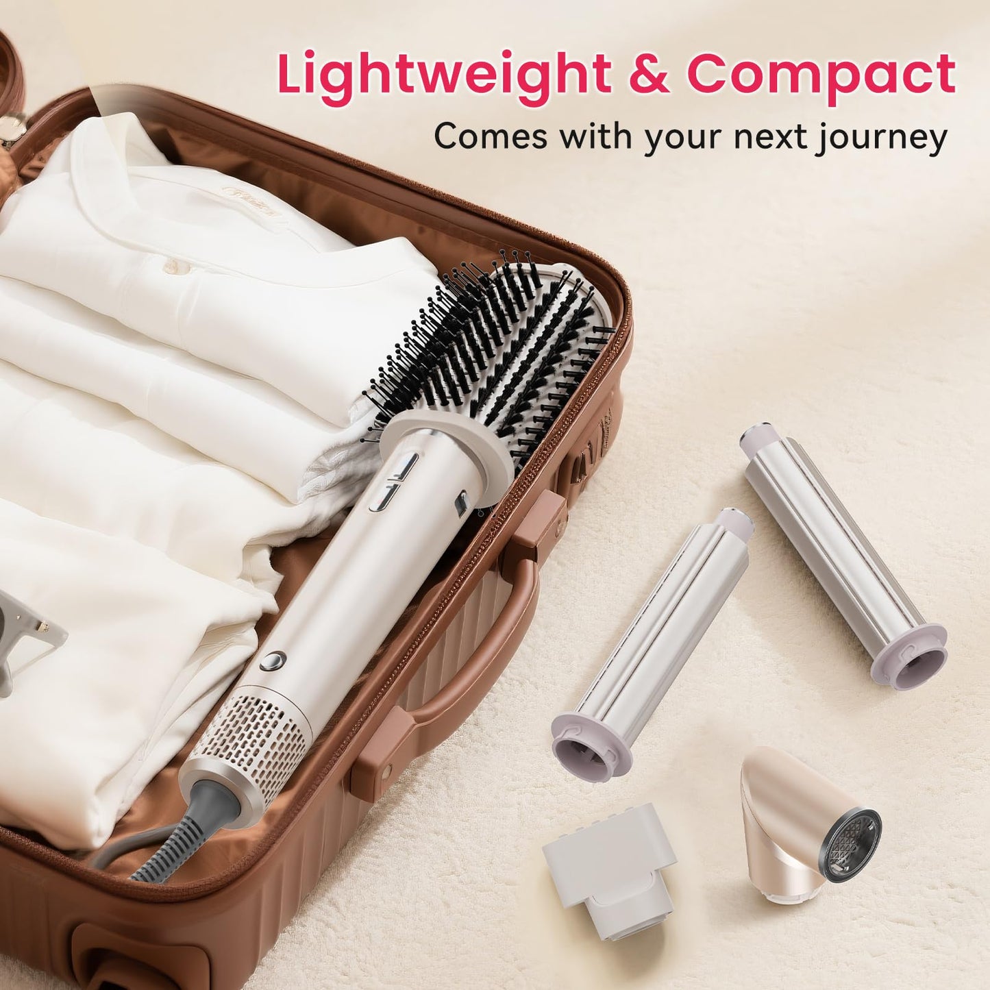 Heyfeel 5 in 1 Hot Air Styler - Professional Hair Dryer Brush with No Heat Damage, High-Speed Negative Ionic Hair Dryer, Frizz-Free Blow Dryer Brush for Drying Curling Volumizing Straightening