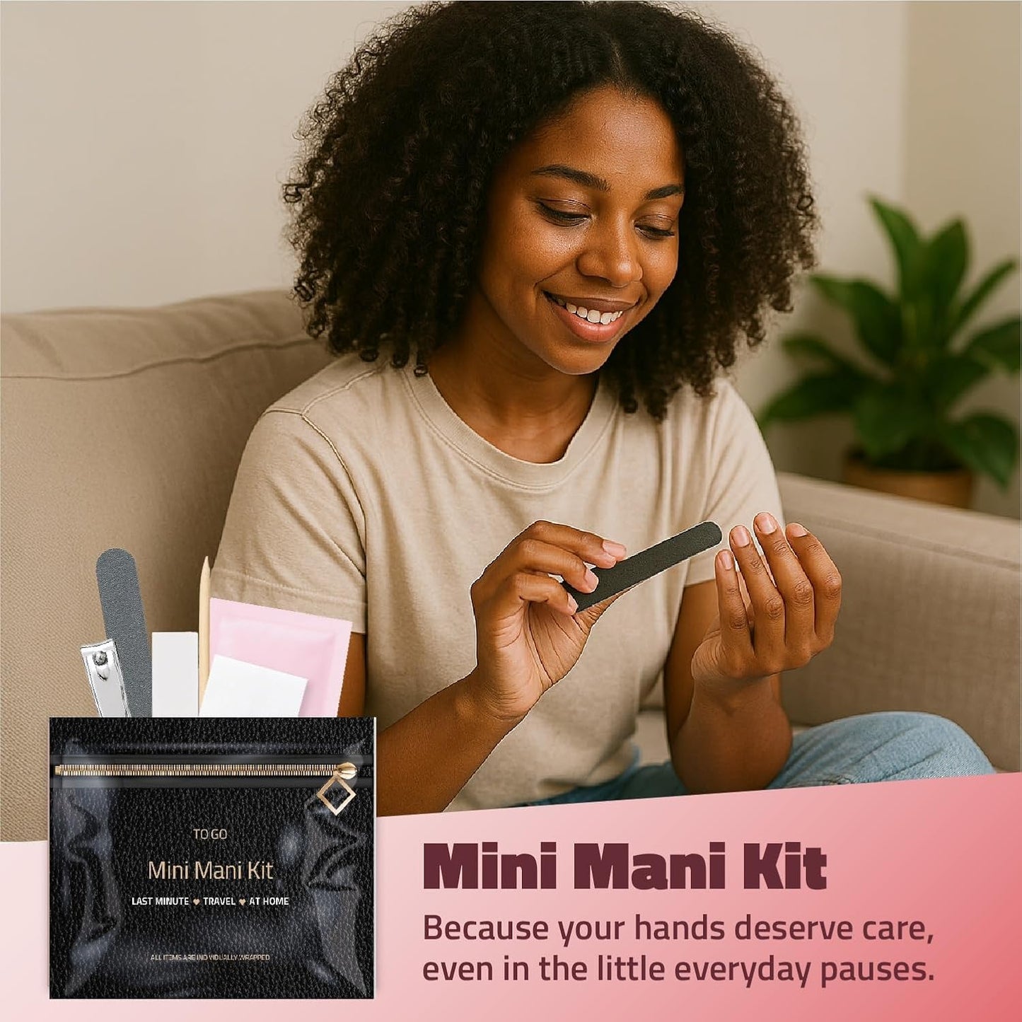 Disposable Manicure Kit - Complete One-Time Use Nail Care Set with Clipper, Buffer, File & Cuticle Stick | Ideal for Travel & Emergencies